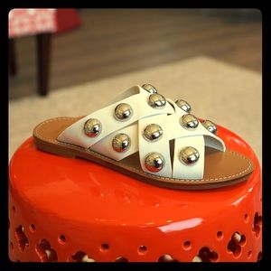 Marc Fisher White studded flats